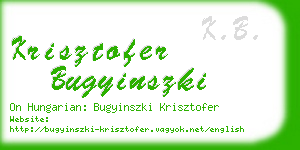 krisztofer bugyinszki business card